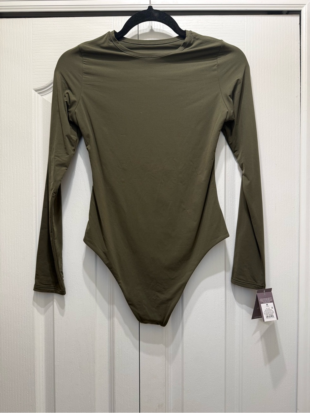 Auden Luxury Collection- Olive Green Long Sleeve Bodysuit- Med